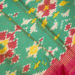 Sea Green Pochampally Pattu Saree - Image 5