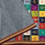 Steel Grey Darwada Handloom Saree - Image 2
