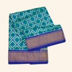 Teal Green Pochampally Pattu Saree