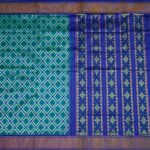Teal Green Pochampally Pattu Saree - Image 3