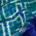 Teal Green Pochampally Pattu Saree - Image 5