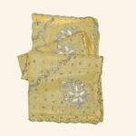 Yellow Glass Tissue Work Saree