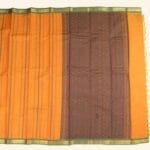 Rust Orange Kanchi Handloom Saree - Image 3