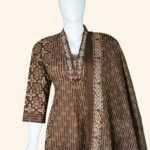 Brown Cotton Kurti Set - Image 2
