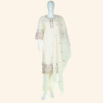 Cream Kali Kurti Set