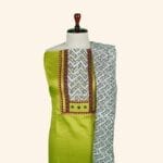 Lime Green Cotton Dress Material - Image 2