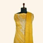 Mustard Yellow Cotton Dress Material - Image 2