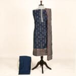 Navy Blue Crepe Dress Material