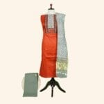 Orange Cotton Dress Material