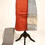Orange Cotton Dress Material - Image 3