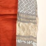 Orange Cotton Dress Material - Image 5