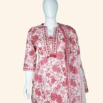 Peach Cotton Kurti Set - Image 2