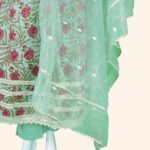 Pista Green Kali Kurti Set - Image 5