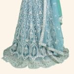 Sky Blue Bridal Lehenga - Image 3