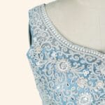 Sky Blue Bridal Lehenga - Image 4
