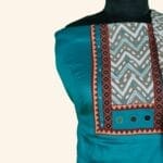Teal Blue Cotton Dress Material - Image 4
