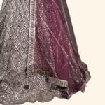 Wine Bridal Lehenga - Image 5