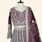 Wine Bridal Lehenga - Image 2
