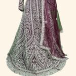 Wine Bridal Lehenga - Image 3