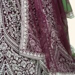Wine Bridal Lehenga - Image 5