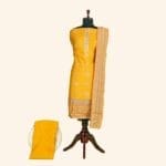 Yellow Crepe Dress Material