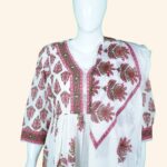 Off White Cotton Kali Kurti - Image 3