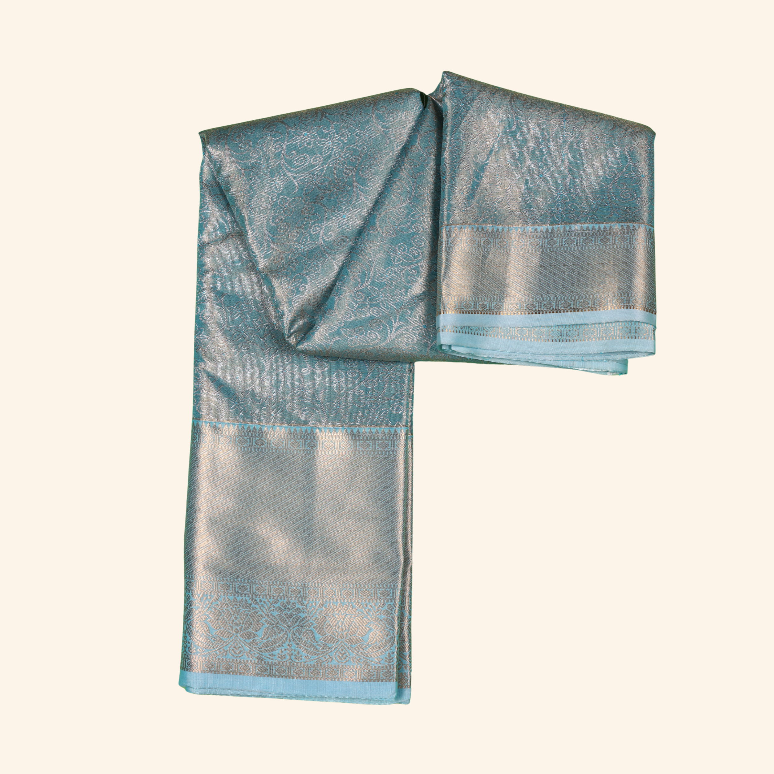1 Blue Kanchipuram Saree - Image 1