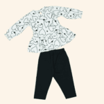 Girls White and Black hosiery set 2Piece