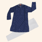 Boys Navy Blue Kurta Pyjama