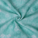 Green Linen Geometric Printed Shirt Fabric - Image 2
