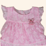 Girls Pink Cotton Frock - Image 2