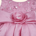 Girls Pink Short Frock - Image 3
