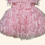 Girls Peach Short Frock - Image 3