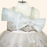 Girls White Short Frock - Image 4