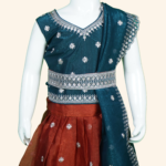 Girls Dark Teal and Rust Lehenga Set - Image 2