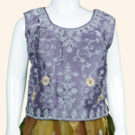 Girls Lavender and Green Lehenga Set - Image 2