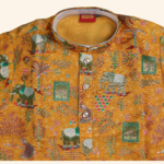 Boys Mustard Yellow Kurta Pyjama - Image 2