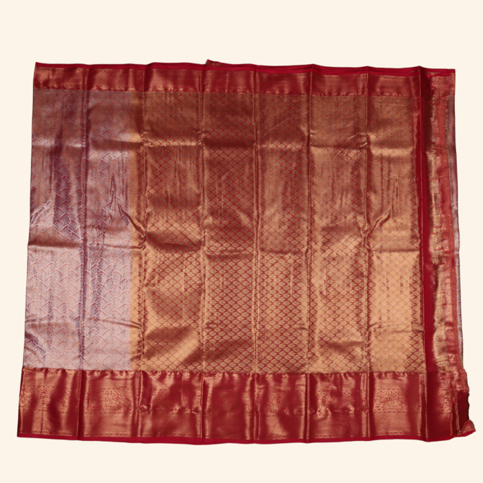Deep Red Kanchipuram Saree - Image 2