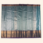 Teal Blue Kanchipuram Pattu Saree - Image 2