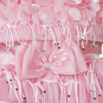 Girls Peach Short Frock - Image 4