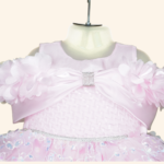 Girls Pink Short Frock - Image 3