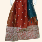 Girls Dark Teal and Rust Lehenga Set - Image 3