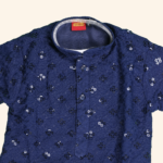 Boys Navy Blue Kurta Pyjama - Image 2