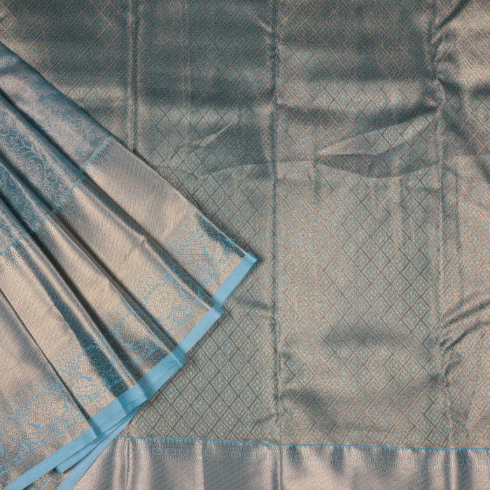 Blue Kanchipuram  Saree - Image 2