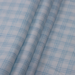 Linen Sky Blue Checkered Shirt Fabric