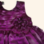 Girls Purple Short Frock - Image 4