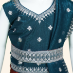 Girls Dark Teal and Rust Lehenga Set - Image 4