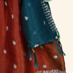 Girls Dark Teal and Rust Lehenga Set - Image 5