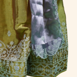 Girls Lavender and Green Lehenga Set - Image 4