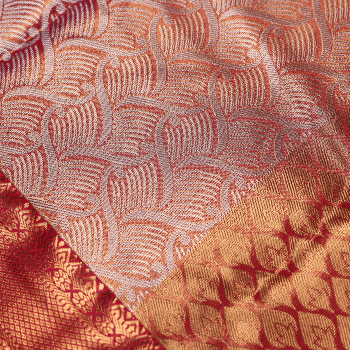 Deep Red Kanchipuram Saree - Image 5